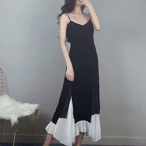slip dress black&white